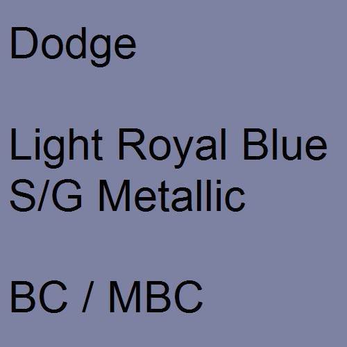 Dodge, Light Royal Blue S/G Metallic, BC / MBC.